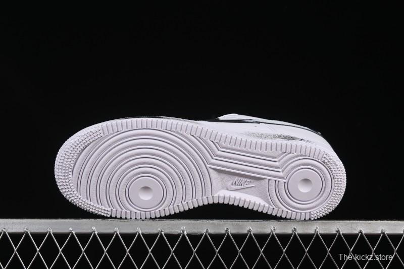 Nike Air Force 1 '07 Low Casual Sneakers in White-Black Gradient with Full-Length Air Cushion - ZH0316-078