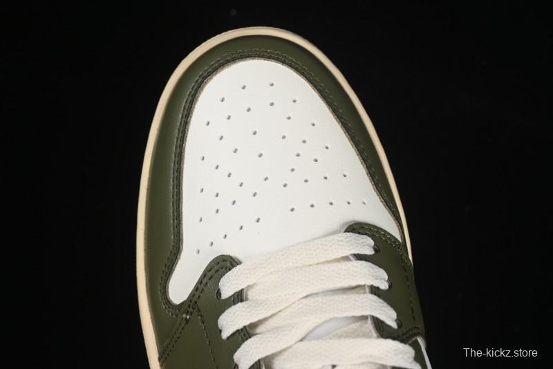 Nike Air Jordan 1 Low AJ1 Military Green White Casual Lifestyle Sneakers - DC0774-122
