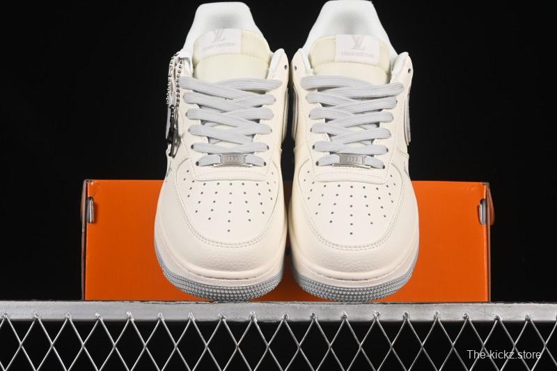 Nike Air Force 1 '07 Low LV Collaboration Grey Denim Swoosh Casual Sneakers - XX3168-135