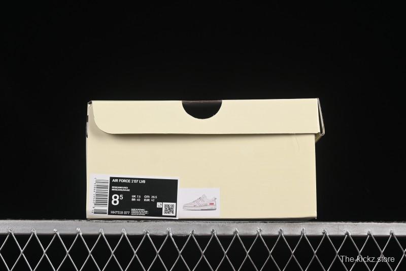 Nike Air Force 1 '07 Low Supreme Collaboration Dual-Tone Grey Print Casual Sneakers - HH7518-077