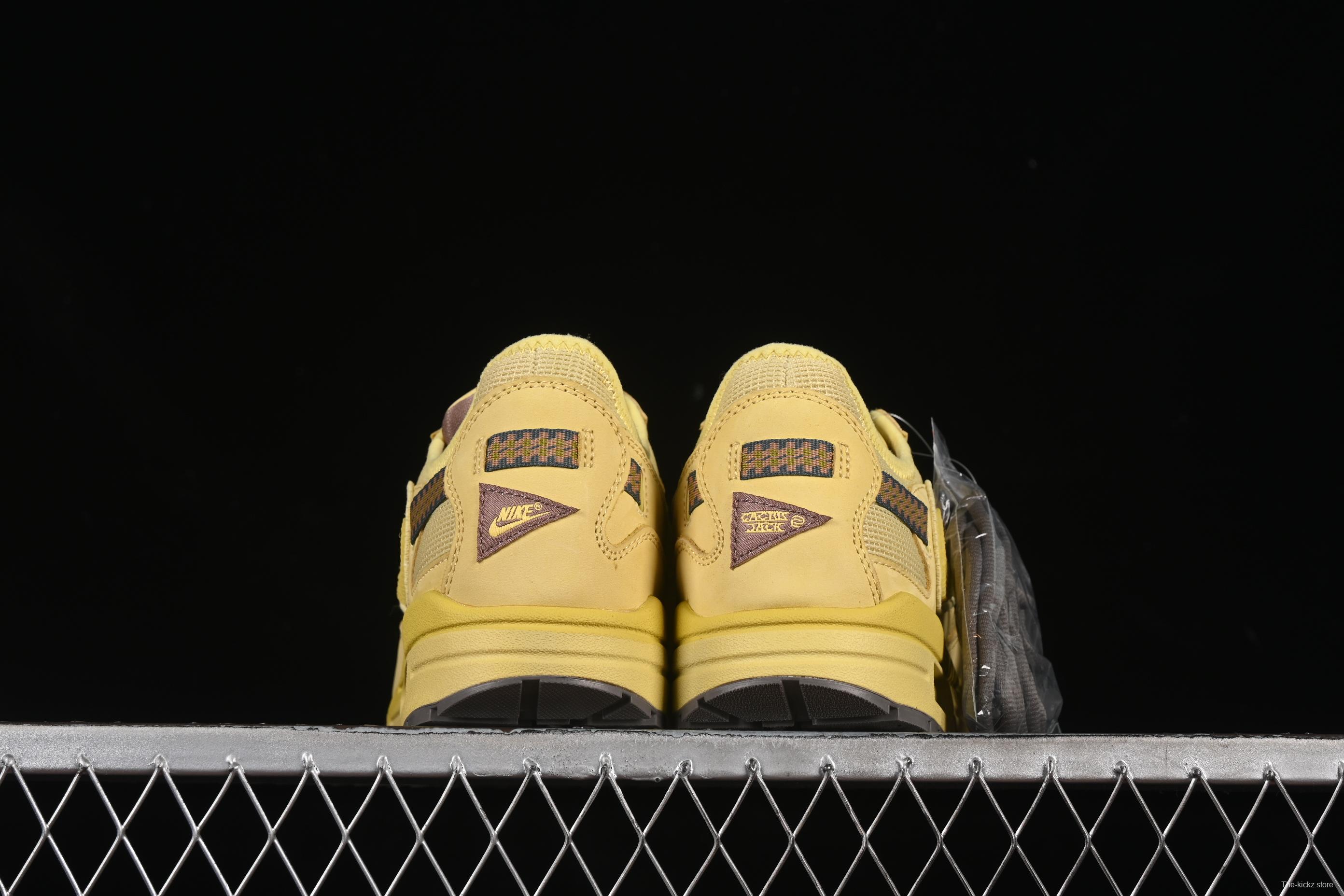 Nike Air Max 1 Travis Scott Collaboration Retro Running Shoes in Wheat Color with Reverse Swoosh - DO9392-700