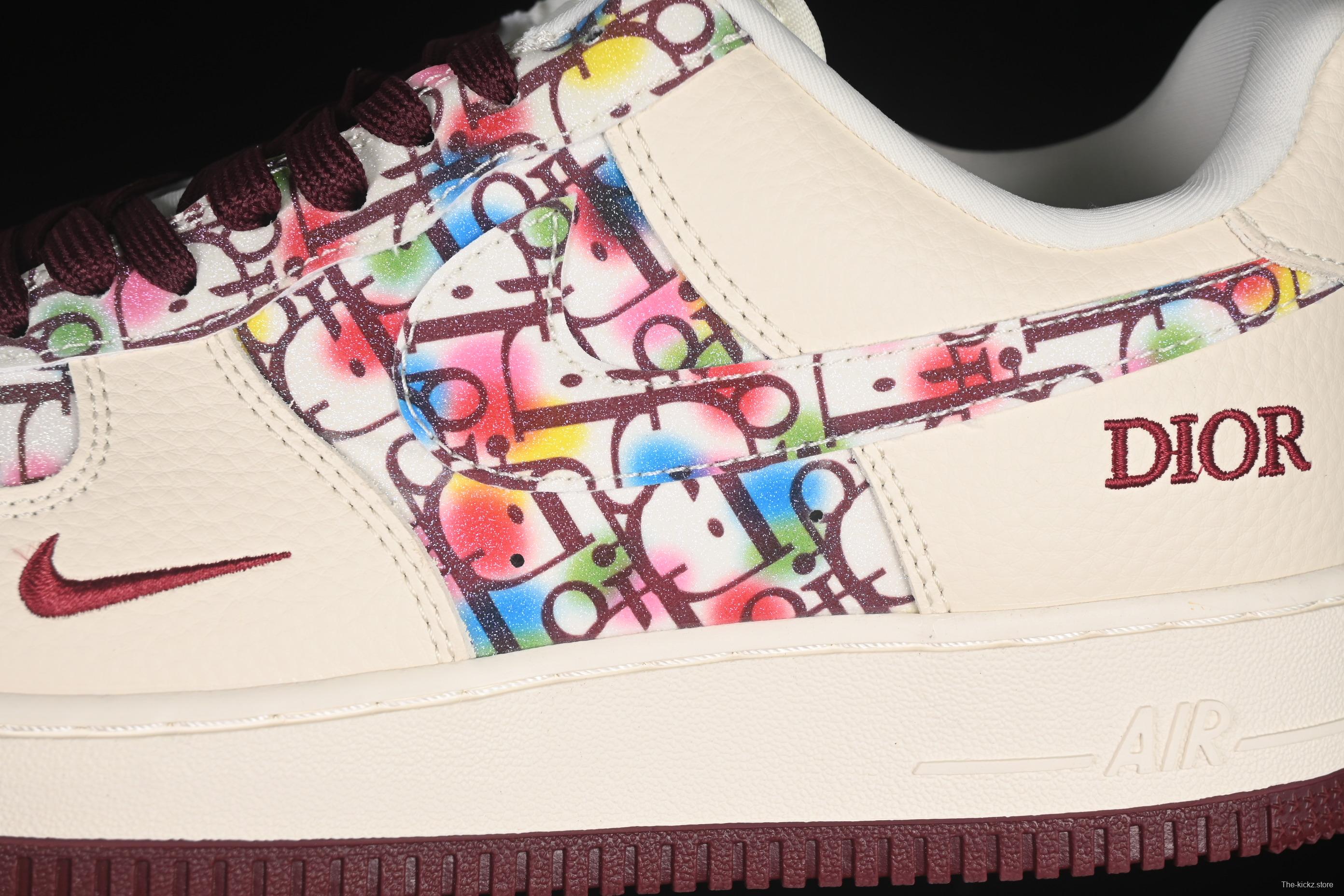Nike Air Force 1'07 Low Dior Collaboration Floral Embroidery Casual Sneakers - DF0188-063
