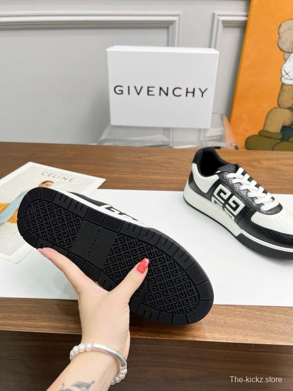 2024 Unisex Givenchy Black White Leather Sneakers