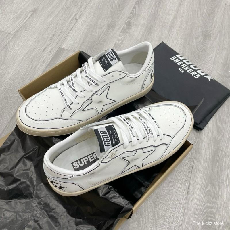 2024 Unisex GGDB White Black Leather Sneakers
