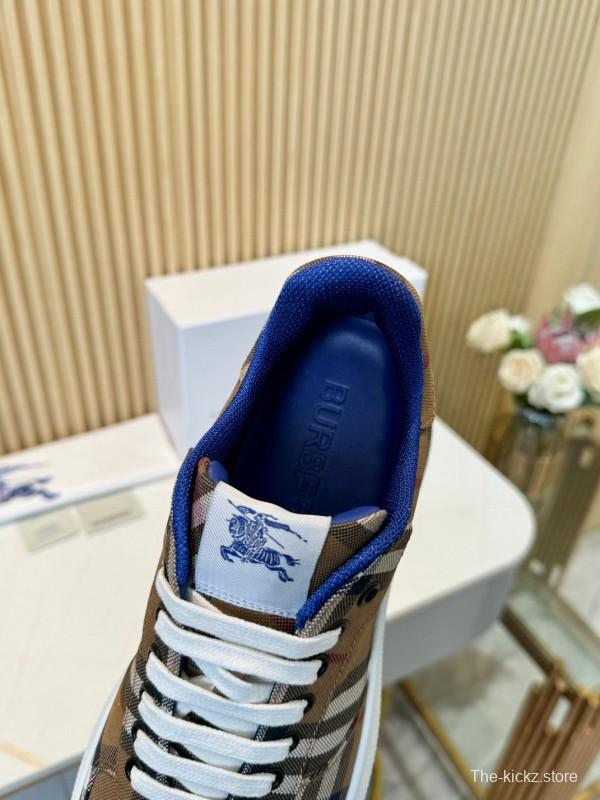 2024 Men Burberry Brown Black White Canvas Casual Sneakers MJ00320