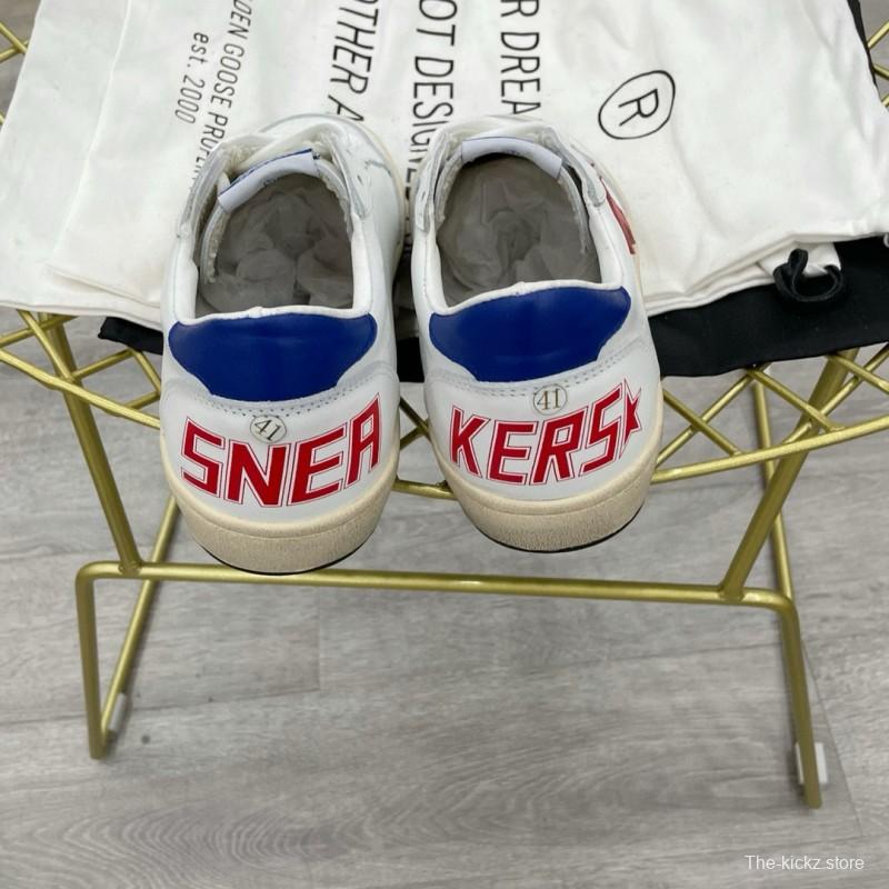2024 Unisex GGDB White Red Blue Leather Low Top Sneakers MJ00260