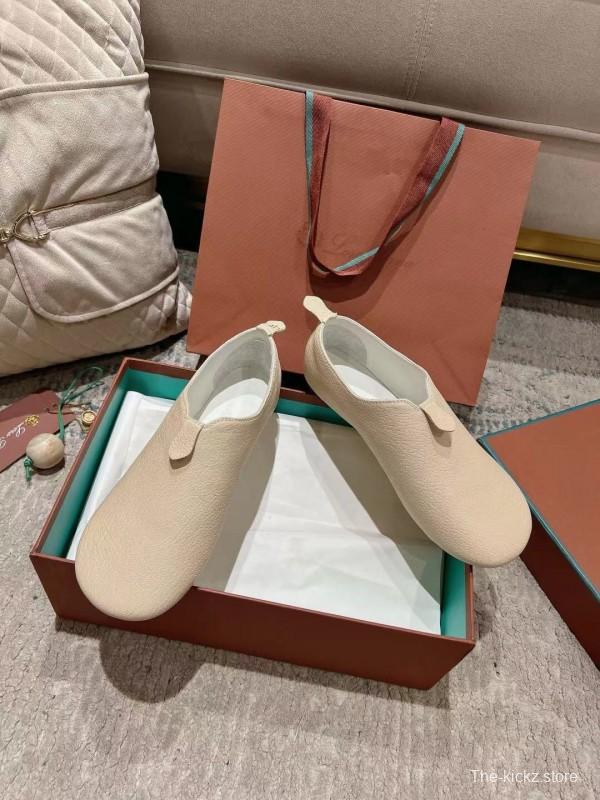 2025 Women LP Light Beige Leather Casual Shoes LY00300