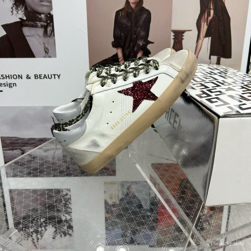 2025 Unisex GGDB White Red Leather Sneakers 63534