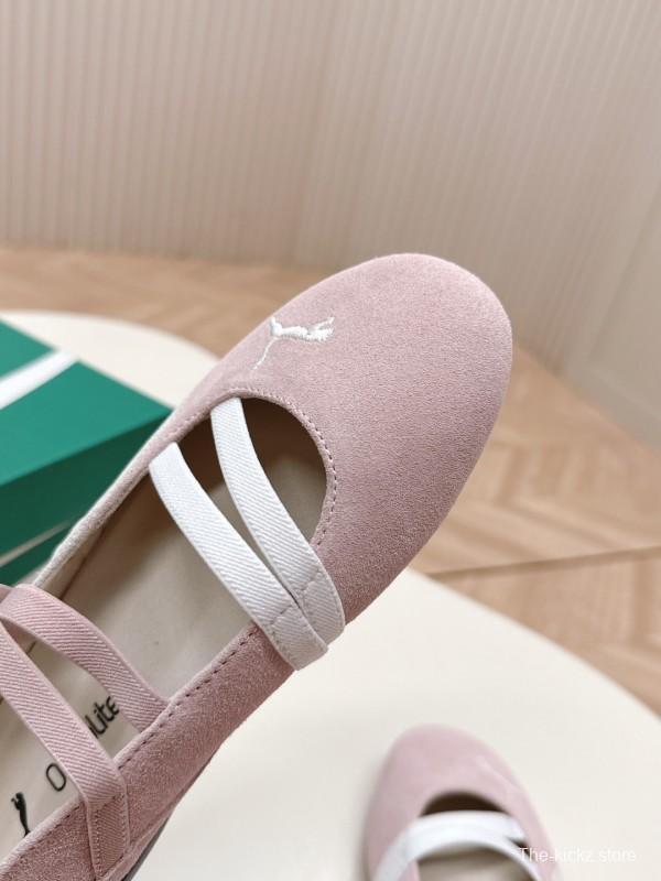 2025 Women PUMA Light Pink Suede Ballet Shoes