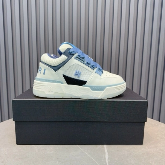 2024 Unisex Amiri Blue White Leather Sneakers MJ00360