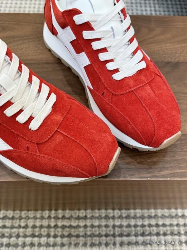 2025 Unisex HOGAN Red White Suede Sneakers