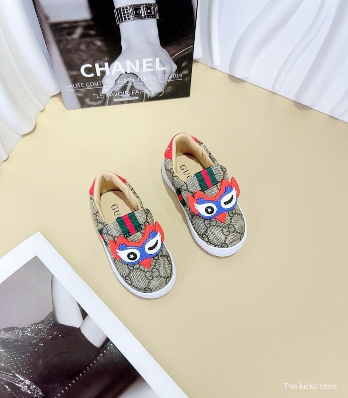 2024 Kids Gucci Brown Red Canvas Slip-On