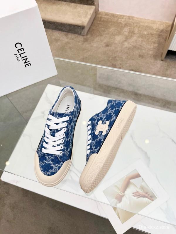 2025 Women Celine Blue Canvas Sneakers LY00210