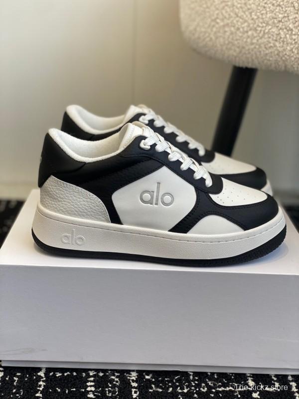 2025 Women Alo Black White Leather Sneakers KFY00280