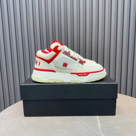 2024 Unisex Amiri White Red Leather Sneakers MJ00360