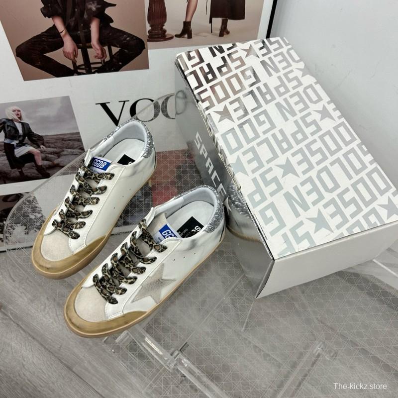 2025 Women GGDB White Grey Leather Sneakers