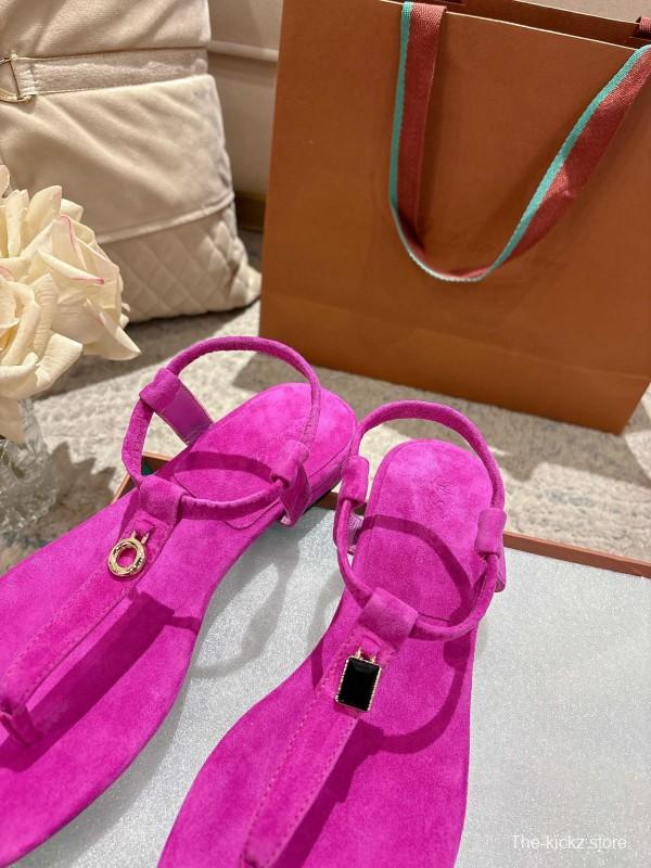 2025 Women LP Fuchsia Suede Sandals LY00250