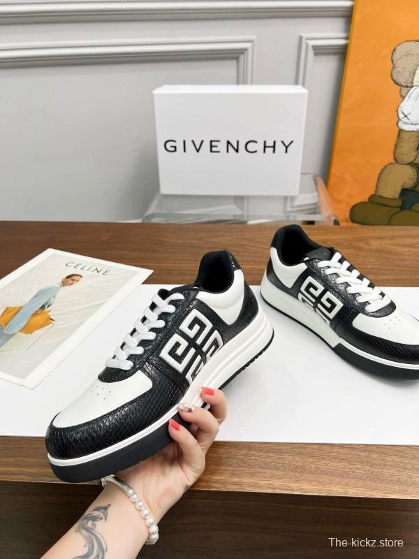 2024 Unisex Givenchy Black White Leather Sneakers