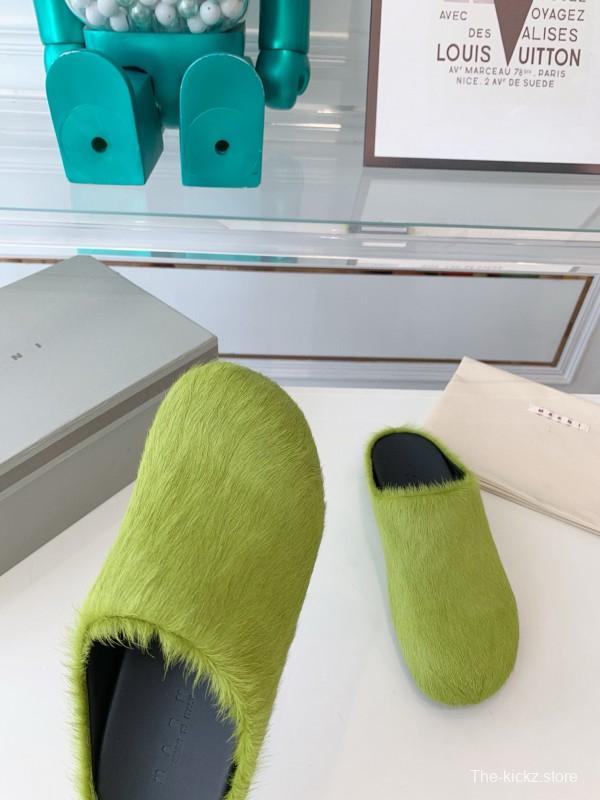 2024 Slippers Marni Green Horsehair Slippers
