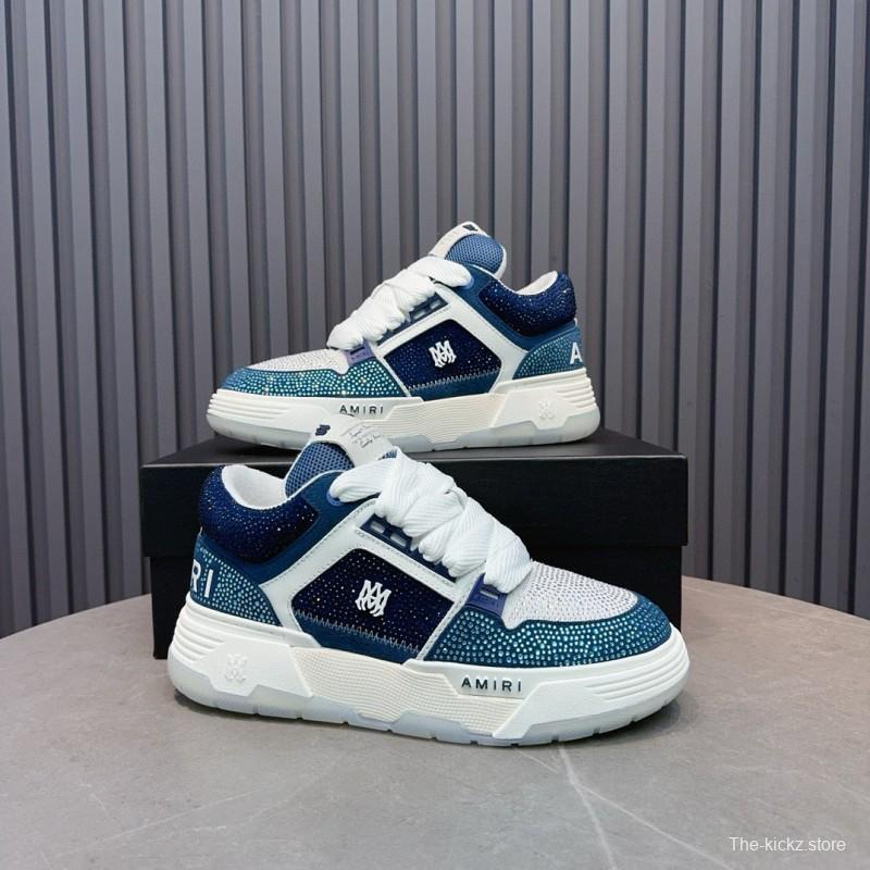 2024 Unisex Amiri Blue White Leather Sneakers MJ00410