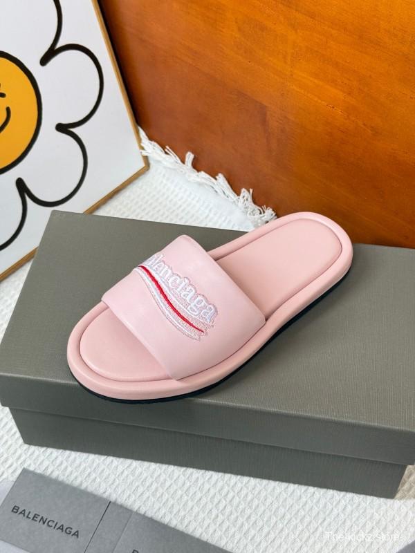 2025 Balenciaga Pink Rubber Slippers