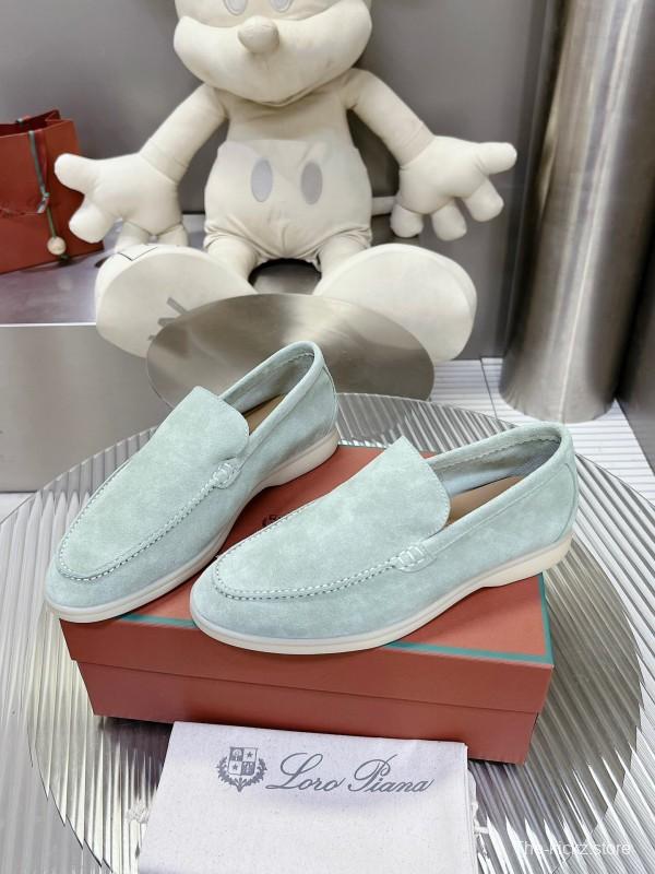 2025 Men LP Light Green Suede Loafers