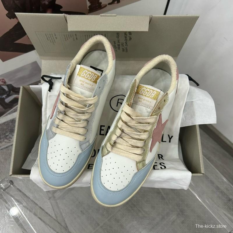 2024 Unisex GGDB White Light Blue Pink Leather Low Top Sneakers MJ00260
