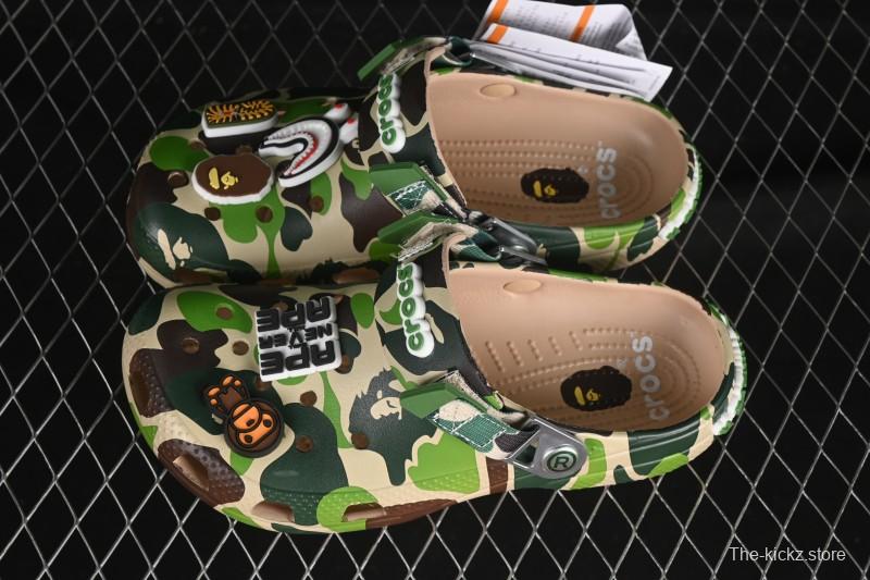 Bape x Crocs Classic Clog Camouflage Print Comfortable Versatile Clog - B.D4