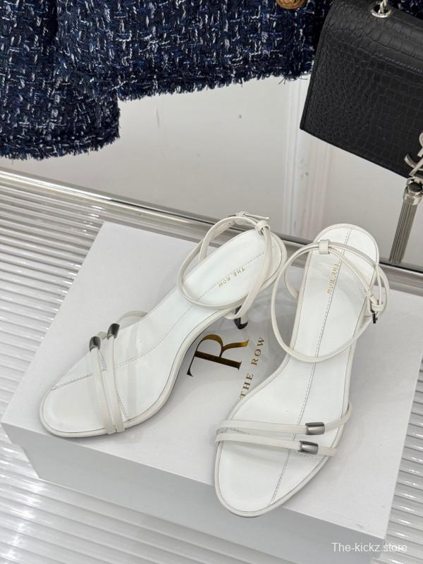 2025 Women Yves Saint Laurent White Leather High Heel Slingback KFY00270