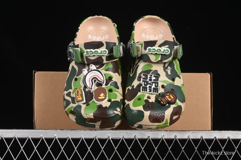 Bape x Crocs Classic Clog Camouflage Print Comfortable Versatile Clog - B.D4