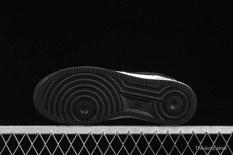 Nike Air Force 1'07 Low Stussy Collaboration Dark Grey Woven Casual Sneakers - LW9279-002