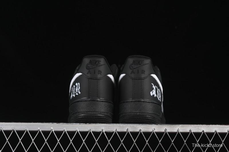 Nike Air Force 1 '07 Low Black Silver Court Low-Top Casual Sneakers - ZH0316-085