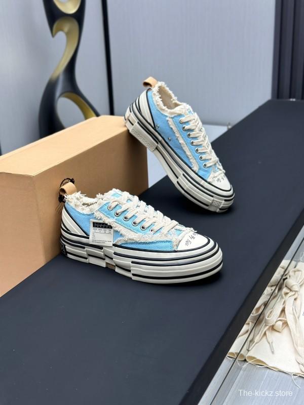 2025 Unisex XVESSEL Light Blue White Canvas Plimsolls Vulcanized AS00240