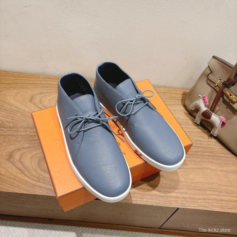 2025 Unisex H Light Blue Leather Sneakers AS00380