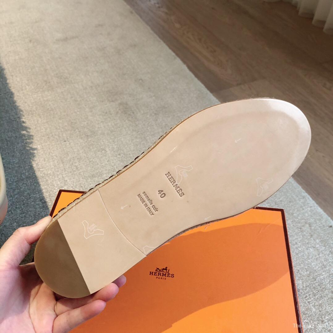 2025 Unisex Hermès Brown Suede Calfskin Loafers AS00380