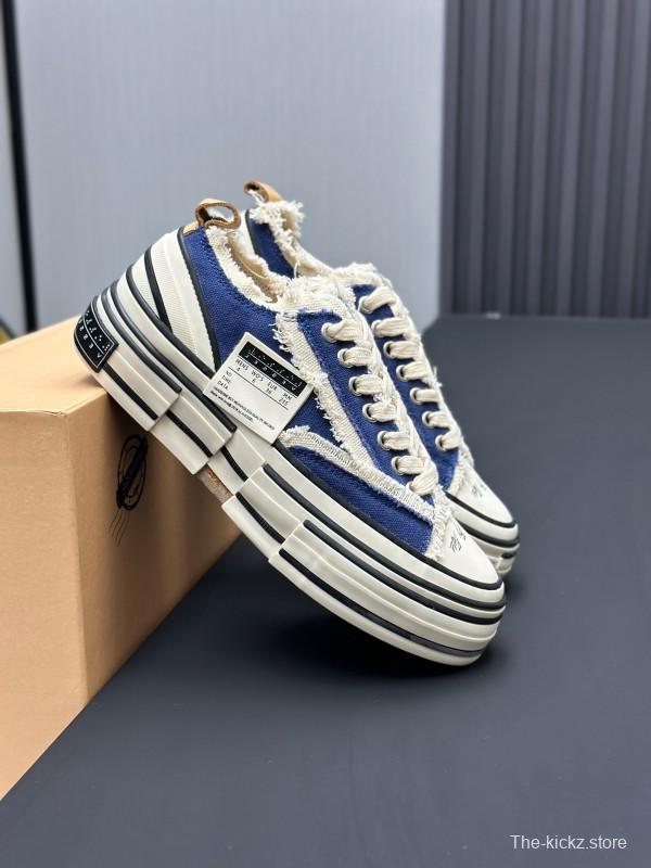 2025 Unisex XVESSEL Navy White Canvas Plimsolls Vulcanized AS00240