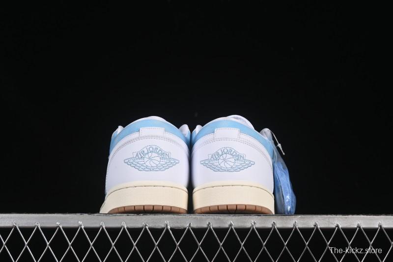 Nike Air Jordan 1 Low Worn Blue Denim Casual Sneakers - HQ2004-400