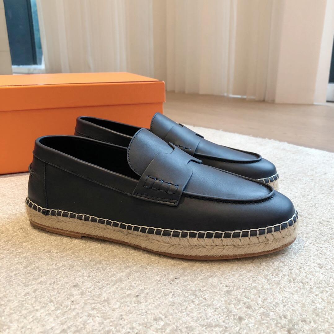 2025 Unisex Hermes Black Calfskin Loafers AS00380