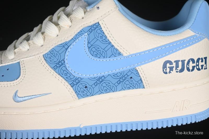Nike Air Force 1 '07 Low Gucci Collaboration Ice Blue Low-Top Casual Sneakers - DF0188-067