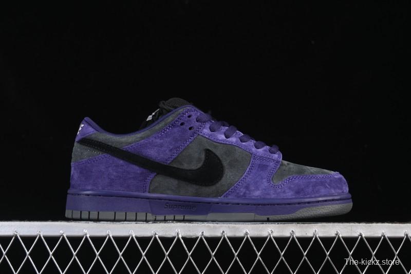 Nike Supreme x Dunk SB Dunk Low Casual Skate Shoes Gray Purple - HQ8487-500