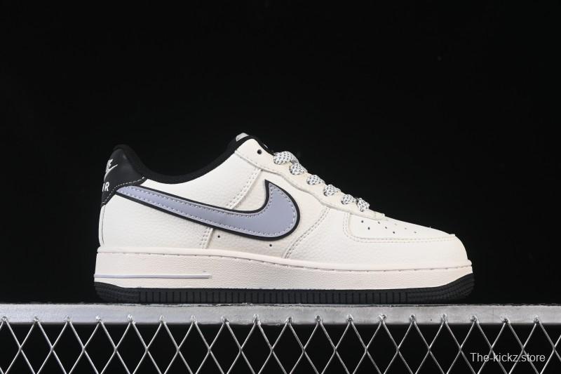 Nike Air Force 1'07 Low Beige Gray Black Letter Casual Sneakers - JS8028-018