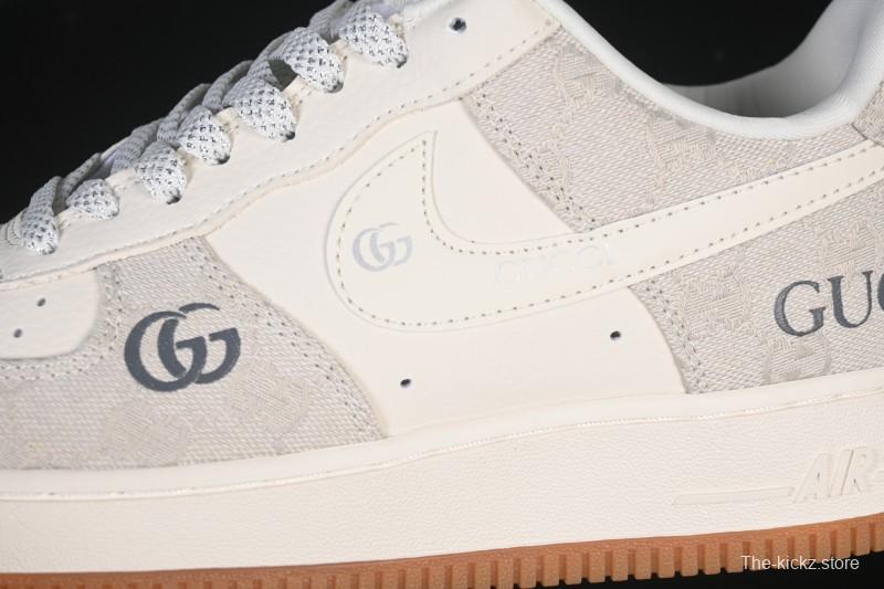 Nike Air Force 1 '07 Low Gucci Collaboration Smoke Grey Gum Low-Top Casual Sneakers - DK0188-084