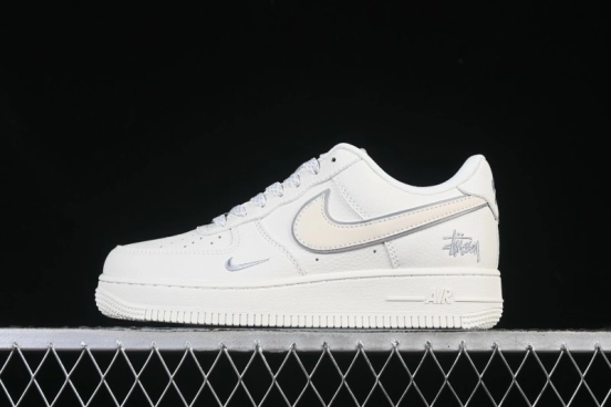 Nike Air Force 1 '07 Low Stussy Collaboration Beige Low-Top Casual Sneakers - CS5288-034