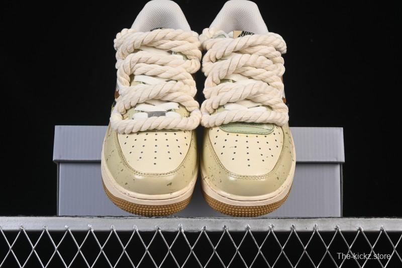 Nike Air Force 1 '07 Low Milk Coffee Bear Hand-Drawn Doodle Casual Sneakers - XL2321-666