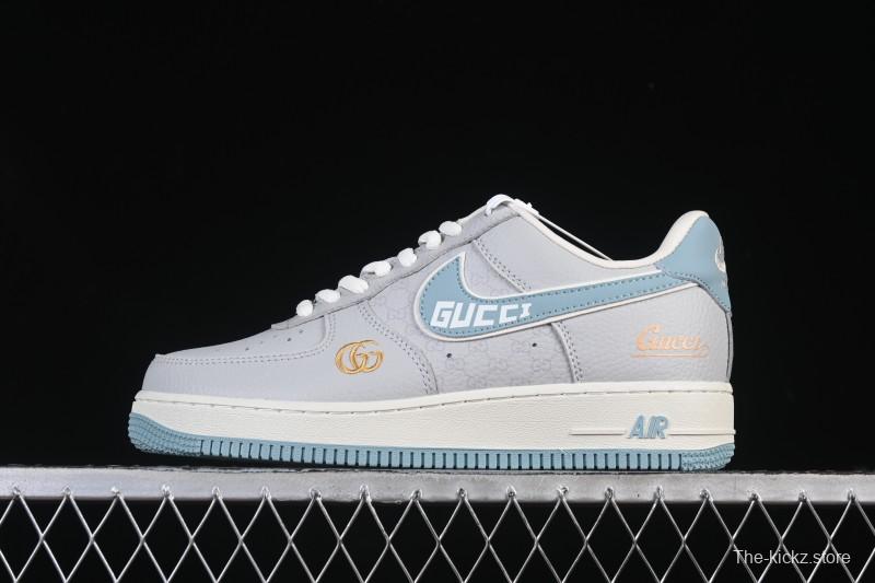 Nike Air Force 1'07 Low Gucci Collaboration Gray Blue Casual Sneakers - YF9511-800