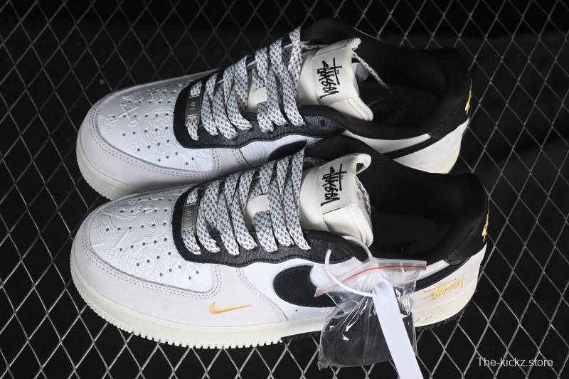 Nike Air Force 1'07 Low Casual Sneakers in White Black Gray - YF9511-805