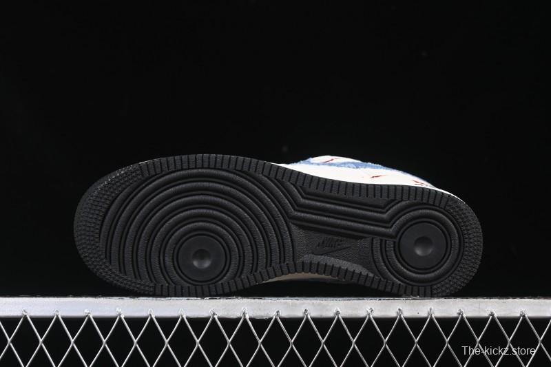 Nike Air Force 1 '07 Low Levi's Collaboration Light Blue Denim Four Swoosh Casual Sneakers - QW5606-261