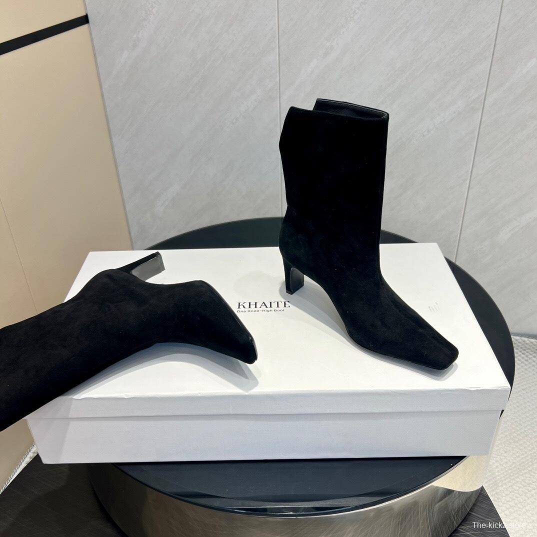 Khaite 2025 SS Collection Square Toe Slip-On Ankle Boots - KFY00390