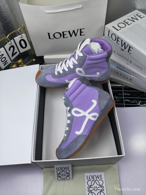 LOEWE High-Top German Training Sneakers Retro Casual White Shoes - LY00330