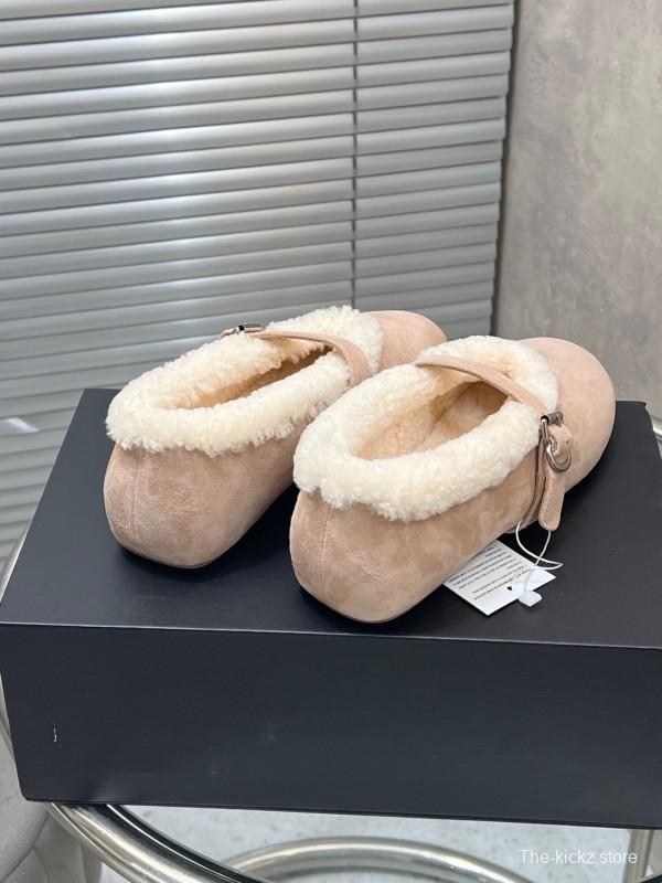 Alaia Fall/Winter 2025 Wool Mary Jane Ballet Flats - KFY00310